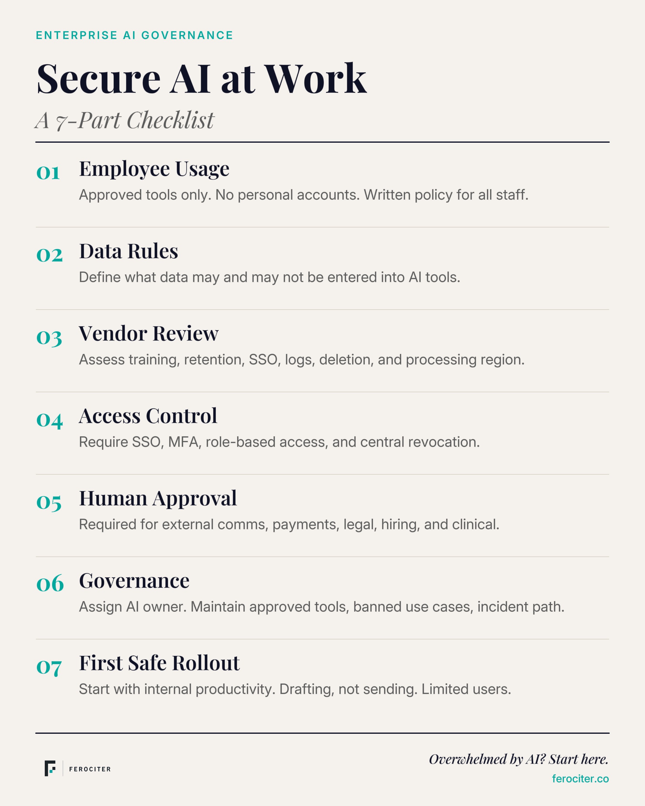 Secure AI at work — 7-part checklist